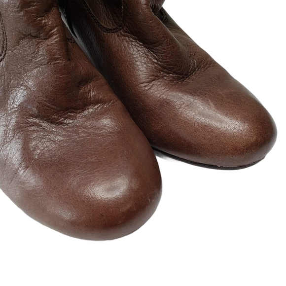 Kenneth Cole | Leather Blue Ice Wedge Ankle Boots - Picture 5 of 8